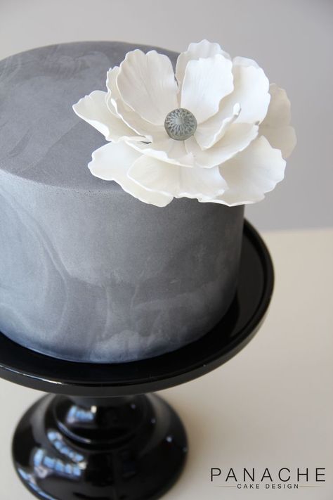 Grey Cake Ideas, Grey Birthday Cake, Monochrome Cake, Concrete Wedding Cake, Marble Cakes, Concrete Cake, Cupcakes White, Concrete Wedding, Grey Cake