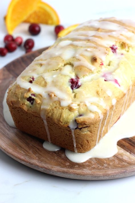 Gf Cranberry Orange Bread, Gluten Free Orange Cranberry Bread, Gluten Free Holiday Bread, Gluten Free Quick Breads, Gluten Free Sweet Bread, Gluten Free Cranberry Orange Bread, Orange Yogurt Cake Recipe, Desert Gifts, Gluten Free Cranberry Bread