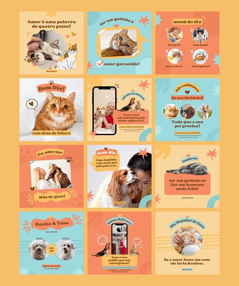 Pet Social Media, Banner Web Design, Pet Branding, Instagram Branding Design, Instagram Feed Planner, Social Media Branding Design, Instagram Template Design, Instagram Graphic, Instagram Branding