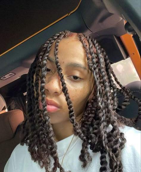 Stud With Long Hair, Masculine Braids For Women, Stud Curly Hairstyles, Stud Natural Hairstyles, Braided Hairstyles For Studs, Masc Braids For Women, Stud With Braids, Stud Hairstyles Natural Hair, Stud Twist Hairstyles