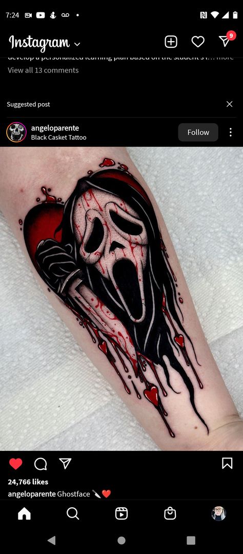 Scream Tattoo Stencil, Scream Movie Tattoo, Ghost Face Tattoo Design, Ghostface Tattoo Design, Horror Tattoo Designs, Chest Tattoo Fonts, Ghost Face Tattoo, Ghostface Tattoo, Scream Tattoo