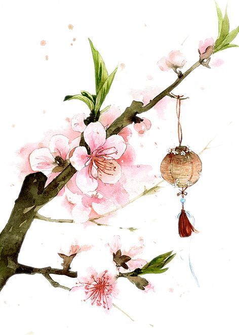 Green leaves, peach blossom, flower | Blossoms art, Cherry blossom drawing, Flower drawing Peach Blossom Tree, Blossom Drawing, Cherry Blossom Drawing, Peach Blossom Flower, Asian Flowers, New Year Art, Chinese Art Painting, Peach Art, Japanese Drawings