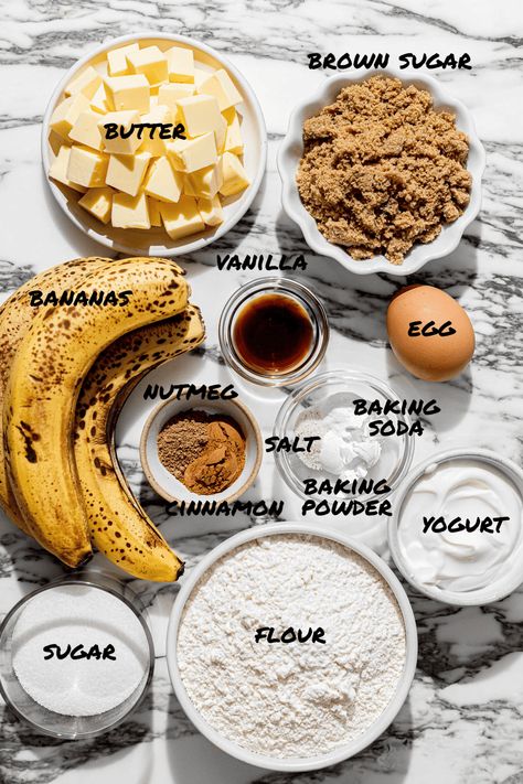 Banana Bread Butter, Banana Bread Toast, Banana Bread With Brown Sugar, Banana Bread Photography, Brown Banana Recipes, Brown Butter Banana Bread, Banana Bread Aesthetic, Brown Sugar Banana Bread, One Bowl Banana Bread