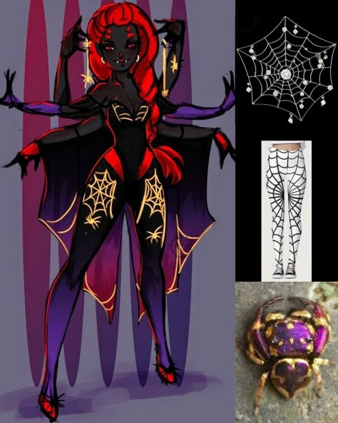 Spider Outfit Drawing, Spider People Monster, Spider Inspired Character Design, Wydowna Spider Fanart, Spider Person Character Design, Spider Monster Oc, Spider Oc Design Monster, Monster High Spider, Spider Oc Design