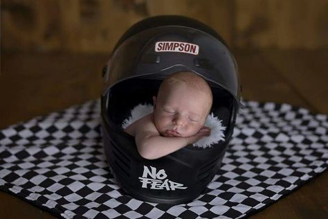 Newborn Race Car Photography, Racing Newborn Pictures, Race Car Newborn Pictures, Newborn Racing Photography, Racing Baby Announcement, Mason Thomas, Baby Bump Progression, Motocross Baby, Racing Baby