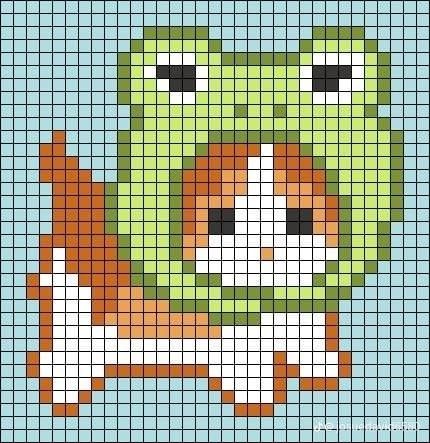 Frog Hat, Crochet Plushies, Graph Crochet, Easy Pixel Art, Pixel Art Templates, Pixel Drawing, Pixel Crochet, Pixel Art Grid, Tapestry Crochet Patterns