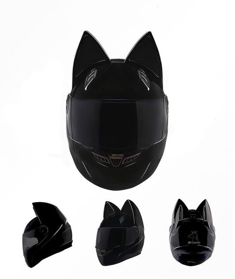 NTS 003 NITRINOS Brand Motorcycle Helmet Full Face With Cat Ears Personality Cat Helmet Fashion Motorbike Helmet Size M /L/XL /XXL Ladies Motorcycle Helmet Ladies Motorcycle Helmets From Cyhelmet, $82.42| DHgate.Com Cat Helmet, Black Motorcycle Helmet, Womens Motorcycle Helmets, Standard Motorcycle, Motorbike Helmet, Pretty Bike, Racing Helmets, Black Motorcycle, Full Face Helmets