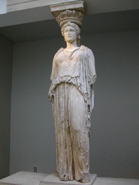 The Erechtheion, Urban Sculpture, Roman Sculptures, Elgin Marbles, Acropolis Museum, Simple Tunic, Ancient Greek Art, Roman Sculpture, Greek Tattoos