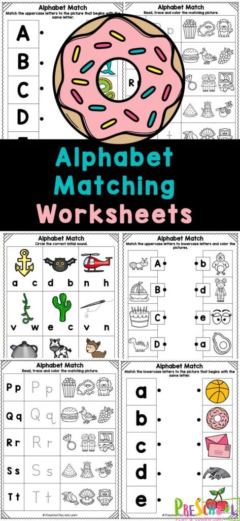 Letter Matching Worksheets | Free Homeschool Deals © Free Alphabet Worksheets, Letter Matching Worksheet, Preschool Alphabet Letters, Alphabet Chart Printable, Alphabet Letter Matching, Alphabet Flash Cards Printable, Free Printable Alphabet Worksheets, Letter Matching Activities, Letter Recognition Worksheets