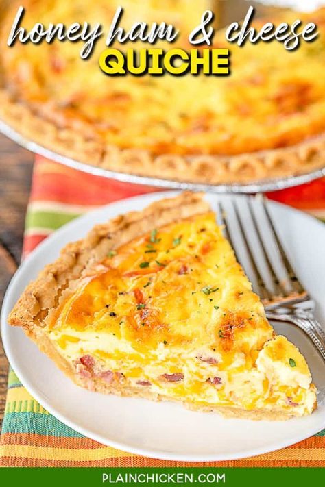 Julia Child's Quiche - Plain Chicken Ham Quiche Recipes, Ham Swiss Quiche, Cheese Quiche Recipes, Cream Cheese Quiche, Swiss Quiche, Sausage And Cream Cheese, Plain Chicken Recipe, Ham Quiche, Cheese Quiche Recipe