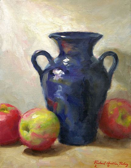 Apples And Hilton Vase by Richard Christian Nelson Oil ~ 14 x 11 Vegetable Painting, Painting On Canvas For Beginners, Apple Painting, Oil Painting Nature, Siluete Umane, Canvas For Beginners, Life Paintings, Still Life Oil Painting, Fruit Painting