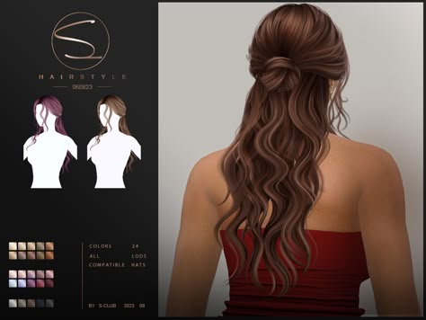 Sim4 Cc Hair, Long Hair Bridal Styles, Long Hair Bridal, Oscar Hairstyles, Long Bridal Hair, Sims 4 Tsr, Mod Hair, Pelo Sims, Sims 4 Expansions