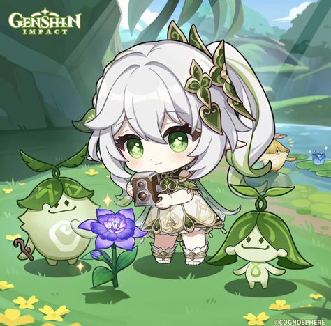 THE LITTLE ARANARA Genshin Drawing, Green Characters, Birthday Garland, Cute Anime Chibi, Anime Chibi, App Icon, Genshin Impact, Cute Wallpapers, Favorite Character