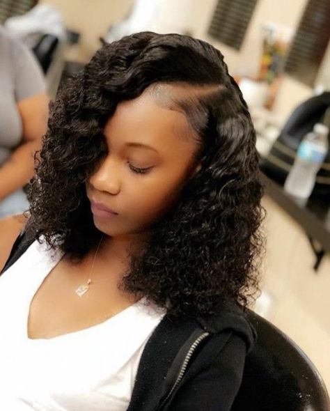 16 Hairstyles, Bob Sew In, Curly Sew In, Sweet 16 Hairstyles, Birthday Hairstyles, Wavy Bob, Sew Ins, Hair Laid, Side Part