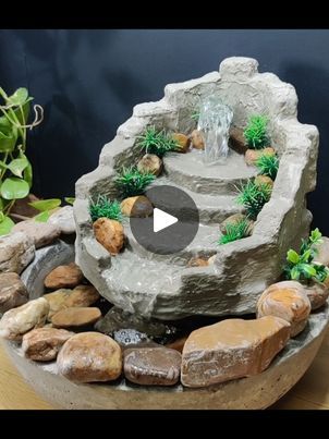 Making Water Fountains, Small Garden Waterfalls, Cement Leaves, Amazing Waterfall, Water Wall Fountain, Indoor Water Garden, Diy Water Fountain, Tabletop Water Fountain, Garden Water Fountains