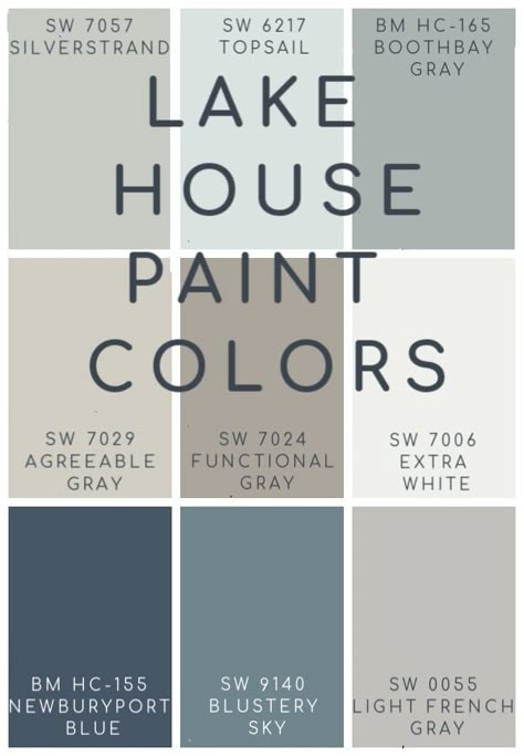 Lake House Paint Colors, Lilypad Cottage, House Paint Colors, House Color Palettes, Neutral Paint Colors, House Color Schemes, Grey Paint Colors, Neutral Paint, Lake House Decor