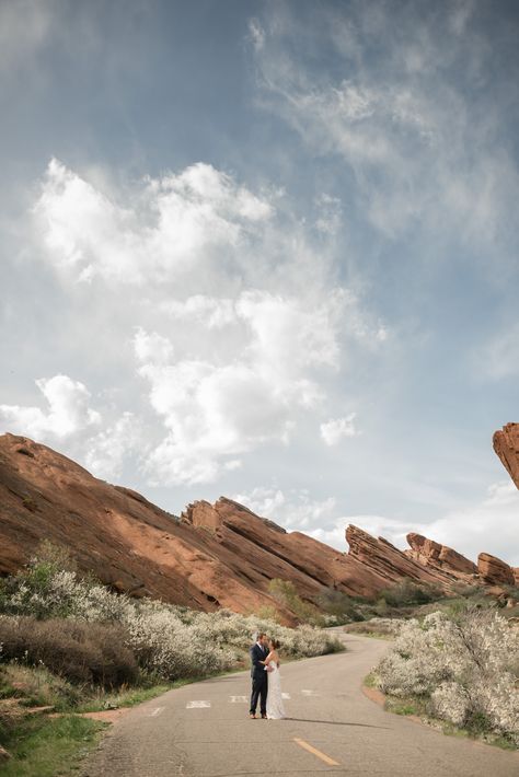 Red Rocks Colorado Wedding #coloradowedding #redrocks #springwedding Red Rocks Wedding, Red Rock Canyon Wedding, Red Rocks Wedding Colorado, Red Rock Canyon Las Vegas Wedding, Red Rocks Colorado, Red Rock Wedding, Rocky Mountain Elopement Colorado, Red Rock Canyon Wedding Photos, Wedding Picture Poses