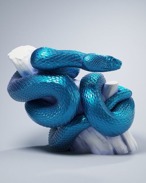 Blue Viper, Dragon Bird, Snake Dragon, August Calendar, Stl File Format, Blue Snake, Uv Mapping, 3d Printable, 3d Artist