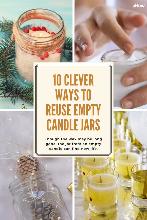 What To Do With Candle Jars, Used Candle Jars Ideas, What To Do With Empty Candle Jars, Repurpose Candle Jars Ideas, Reuse Candle Jars Ideas, Upcycling Candle Jars, Empty Jars Ideas Diy, Diy Empty Candle Jars, Empty Candle Jar Ideas