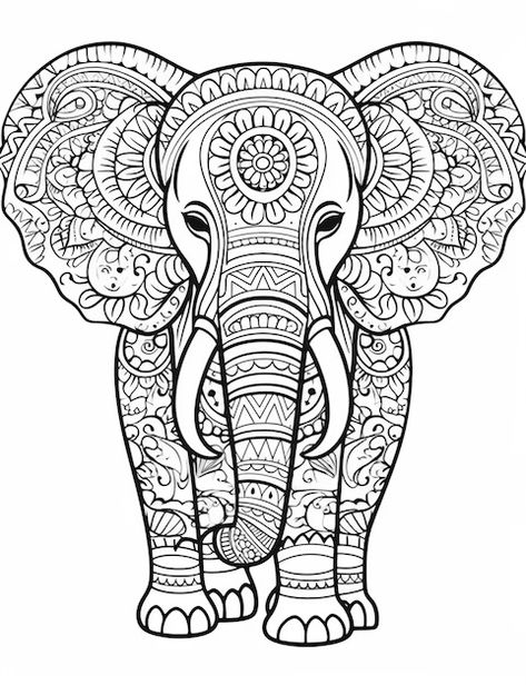 Elephant Mandala Coloring Pages Printable Images - Free Download on Freepik Photos To Coloring Pages, Mandala Art Printables, Mandala Drawing Coloring, Mandala Coloring Pages Free Printable, Ganesh Mandala, Animal Mandala Coloring Pages, Coloring Pictures Of Animals, Mandalas Coloring Pages, Mandala Colouring Pages