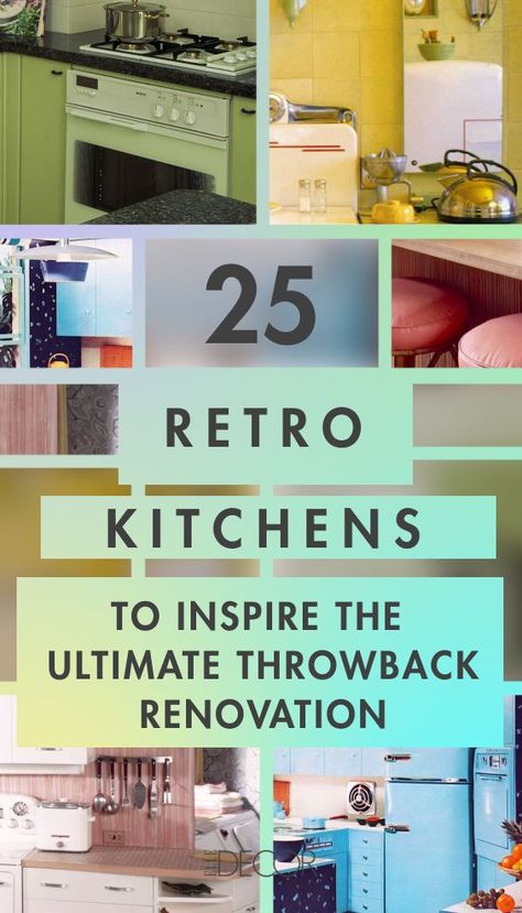 Kitchen Decor Retro Kitchen Backsplash, Quirky Kitchen Ideas, Retro Remodel, White Suburban, Retro Kitchen Cabinets, Kitchen Color Palettes, Vintage Kitchen Cabinets, Funky Kitchen, Retro Kitchens