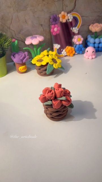 Air Dry Clay Rose, Dry Clay Ideas, Air Dry Clay Ideas, Flower Rainbow, Dry Rose, Clay Rose, Clay Inspo, Craft Clay, Indian Artist