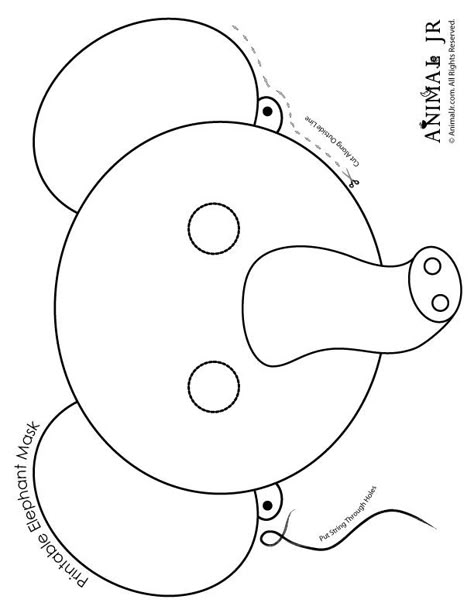 E is for Elephant Printable Elephant Masks Coloring Page Animal Mask Templates, Elephant Mask, Printable Animal Masks, Mask Templates, Animal Masks For Kids, Elephant Printable, Elephant Crafts, Headband Crafts, Elephant Face