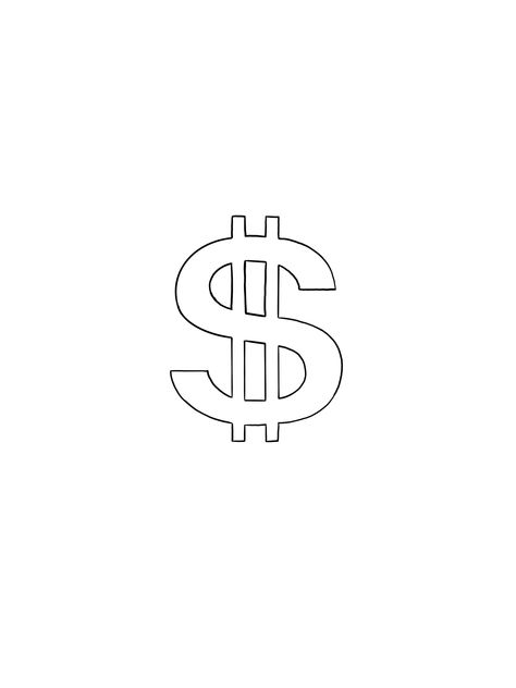 Dollar Sign Tattoo Stencil, Money Sign Tattoo Stencil, Money Sign Tattoo Design, Simple Tattoo Outlines For Men, Dollar Sign Tattoo Design, Simple Tattoo Stencils Outline Design, Dollar Tattoo Design, Dollar Sign Drawing, Outline Tattoo Stencil