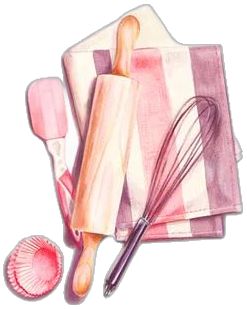 Baking Illustration, Food Truck Desserts, Pink Utensils, Baking Logo, Cake Logo Design, Doodle Art Journals, Baking Utensils, Food Illustration Art, Creative Planner