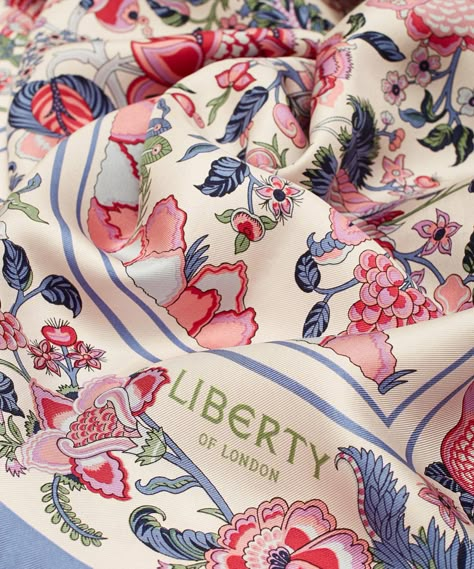 Liberty Scarf, Scarf Photography, Print Scarf Design, Silk Scarf Design, Silk Scarf Style, Scarf Style, Vintage Silk Scarf, Liberty London, Designer Scarves