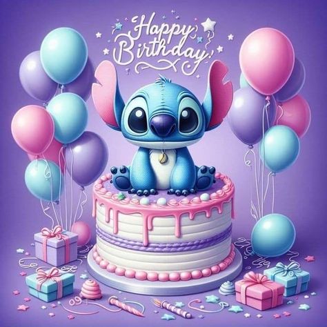 Stitch Wallpaper Birthday, Stitches Wallpaper, Stitch Happy Birthday, Stitch Images, Cool Happy Birthday Images, Happy Birthday In Spanish, Lilo And Stitch Characters, Happy Birthday Flowers Wishes, Happy Show