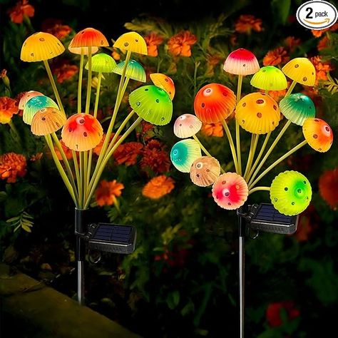 Solar Garden Lights, Solar Mushroom Lights Outdoor, Upgraded 24LED Solar Mushroom Yard Decor Outside Waterproof, Garden Decor for Lawn Front Porch Patio Backyard, 6 Colors Mushroom(2-Pack) - Amazon.com Mushroom Solar Lights, Front Porch Patio, Outdoor Yard Decor, Solar Garden Lights, Mushroom Lights, Patio Backyard, Mushroom Decor, Garden Lights, Solar Garden