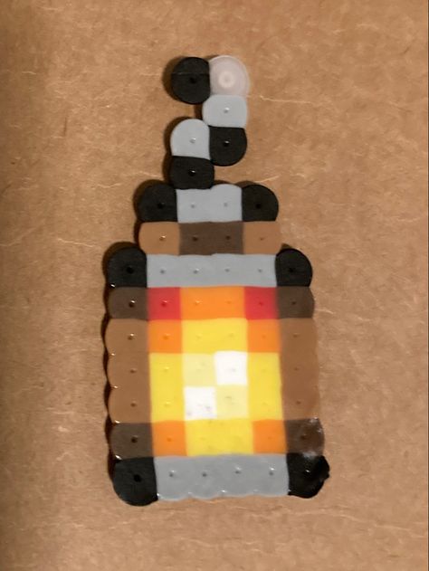 minecraft lantern perler bead pixel art steve torch game pixel art Diy Perler Bead Crafts Minecraft, Bead Art Minecraft, Easy Perler Bead Patterns Minecraft, Technoblade Perler Beads, Peeler Bead Minecraft, Lava Lamp Perler, Perler Beads Games, Minecraft Pearl Beads, Minecraft Kandi Pattern