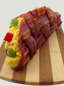 The Bacon Weave Breakfast Taco Bacon Wrapped Snacks, Birthday Breakfast For Husband, Bacon Taco, Burrito Ingredients, Bacon Wrapped Cheese, Bacon Weave, Breakfast Taco, Banting Recipes, Bacon Breakfast