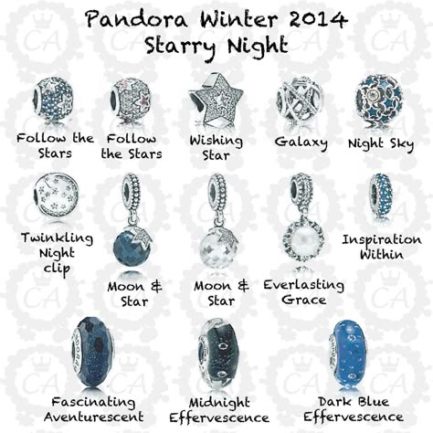 PANDORA Winter / Christmas Collection 2014 Preview - Starry Night Pandora Winter, New Pandora Charms, Pandora Christmas, Pandora Bracelet Charms Ideas, Pandora Bracelet Designs, Pandora Inspiration, Diy Jewelry To Sell, Pandora Collection, Pandora Jewelry Charms