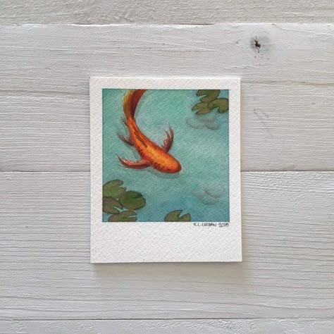 Koi Watercolor Painting, Art Mini Toile, Painting Fish, Koi Watercolor, Canvas Painting Ideas, Arte Sketchbook, Arte Inspo, Contemporary Abstract Art, Aesthetic Painting