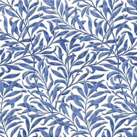 William Morris willow pattern in blue Arts And Crafts Tiles, Sore Eyes, 카드 디자인, Willow Pattern, Black And White Background, Oil Cloth, Typography Art, Victoria And Albert Museum, Henri Matisse