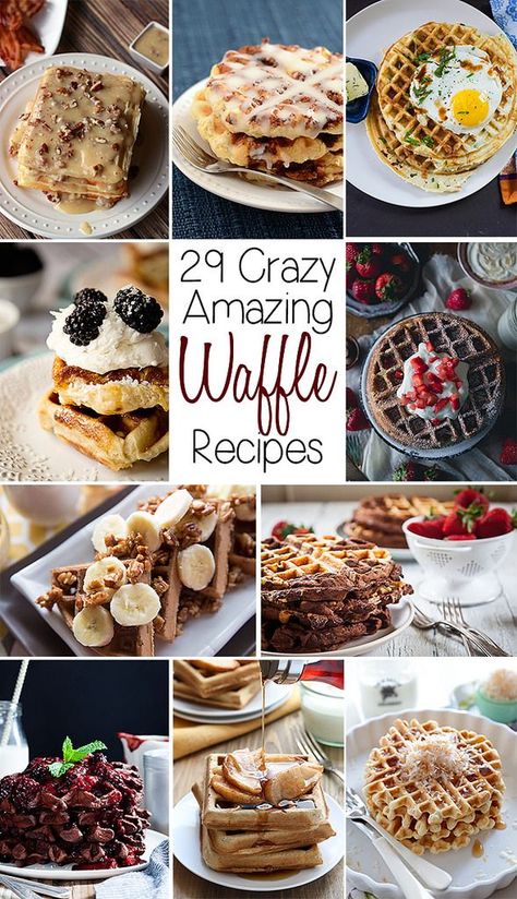 twenty nine amazing waffle recipes you need to try Waffle Truck, Liege Waffles Recipe, Waffle Sandwiches, Best Waffle Recipe, Cinnamon Roll Waffles, Waffle Iron Recipes, Waffle Ingredients, Waffle Maker Recipes, Waffle Recipe