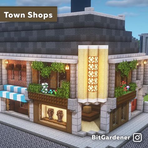 Minecraft Modern City, Minecraft Shops, Minecraft City Buildings, Minecraft Houses Survival, Type Of Content, Shopping District, Minecraft House Plans, Bangunan Minecraft, Minecraft Modern