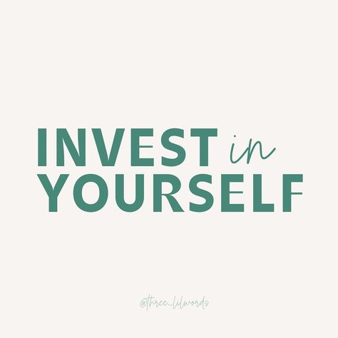 You are the greatest investment you will ever make. Let me say it again. YOU are the greatest investment you will EVER make. Invest in yourself. Share with someone who may need this friendly reminder and follow @three_lilwords for more daily motivation! 🤗 . . . . . . . #investinyourself #adviceoftheday #mindsetmattersmost #wordsofencouragement #motivationalquotesforlife #inspirationalquotestoliveby #threelilwords #justthreelilwords Invest In Yourself Quotes, Words Motivation, Investment Quotes, You Are The Greatest, Invest In Yourself, Friendly Reminder, Iphone Background Wallpaper, Motivational Quotes For Life, Daily Motivation