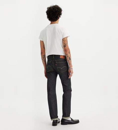 1954 501® Original Fit Selvedge Men's Jeans - Dark Wash | Levi's® US 501 Outfit, Jeans Outfit Men, Clean Clothes, Levis Vintage Clothing, Denim T Shirt, Mens Outfit Inspiration, Levi’s 501, Fashion Mens, Lifestyle Fashion