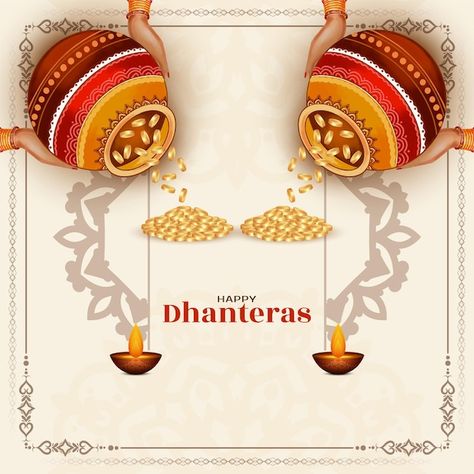 Happy dhanteras indian auspicious festiv... | Free Vector #Freepik #freevector #religious #background #holiday #wealth Dhanteras Background, Dhanteras Greetings, Fur Goods, Gd Morning, Happy Dhanteras, Lord Balaji, Beautiful Backgrounds, Think Of Me, Vector Photo