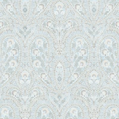 Blue And Gray Wallpaper, Ornamental Wallpaper, Wallpaper For Doors, Wallpaper For Ceiling, Satin Wallpaper, Doors Wallpaper, Entryway Doors, Hallway Mudroom, Fabulous Wallpaper