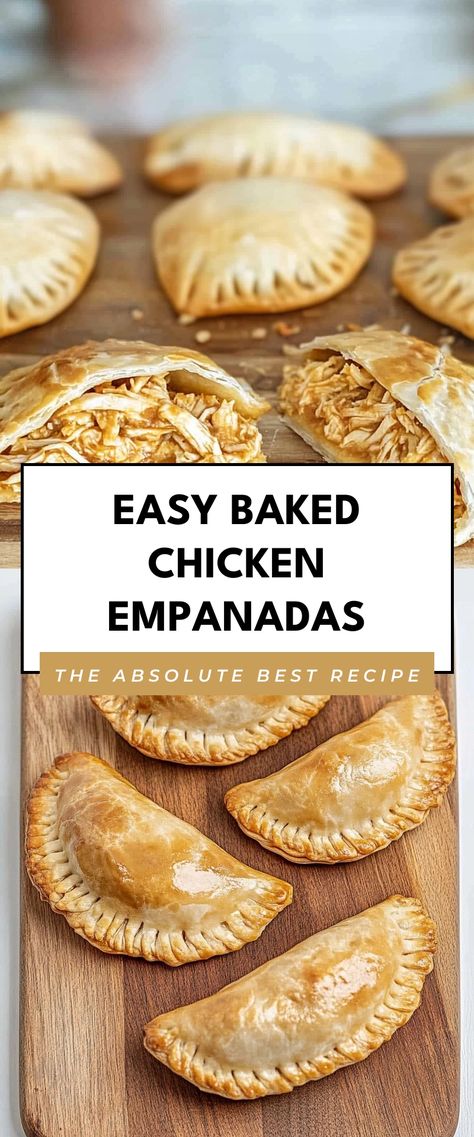 Image for Easy Baked Chicken Empanadas Potato And Chorizo Empanadas, Easy Chicken Empanadas Recipes, Recipes For Empanadas, Empanada Filling Recipes Chicken, Ground Chicken Empanadas, Dominican Empanadas, Empanadas Recipe Baked, Baked Empanadas Recipe, Healthy Empanadas