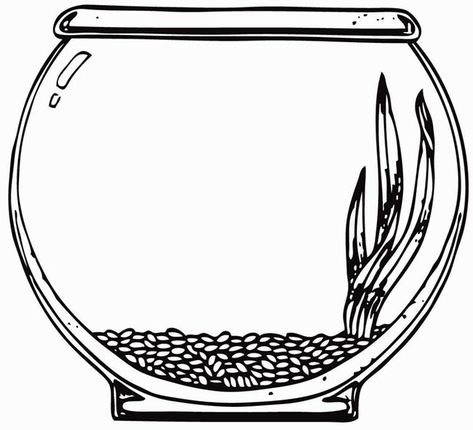 Bowl Drawing, Fish Printables, Transformers Coloring Pages, Aquarium Pictures, New Year Coloring Pages, Frozen Coloring Pages, Bee Coloring Pages, Puppy Coloring Pages, Goldfish Bowl