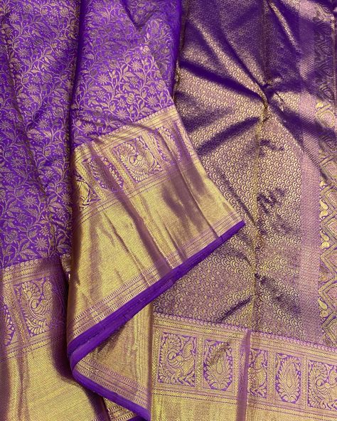 A French violet Kanchipuram silk saree with pure zari work is a captivating and luxurious piece of traditional Indian attire. Here are the details that make this saree exceptional: #violet #purplekanchipuramsaree #pristineclean #lilackanchivaram #purplekanchipattusaree #purplehearts #liliac #purplekanchipuramsilksaree #lookinggood #bridalstory #purplekanchivaram #violetkanchipuram #purple #violetkanchipuramsilk #lilackanchi #lilac #lookingchallenge #purplekanchi #violetkanchipattusaree #lila... Lilac Kanchipuram Saree, Purple Kanchipuram Saree, Kanchipuram Silk Saree, Kanchipuram Saree, Zari Work, Indian Attire, Traditional Indian, Silk Saree, Silk Sarees