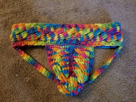 Queer Crochet, Braided Crochet, Mens Innerwear, Rainbow Braids, Gay Outfit, Crochet Things, Crochet Handmade, Crochet Art, Rainbow Pride