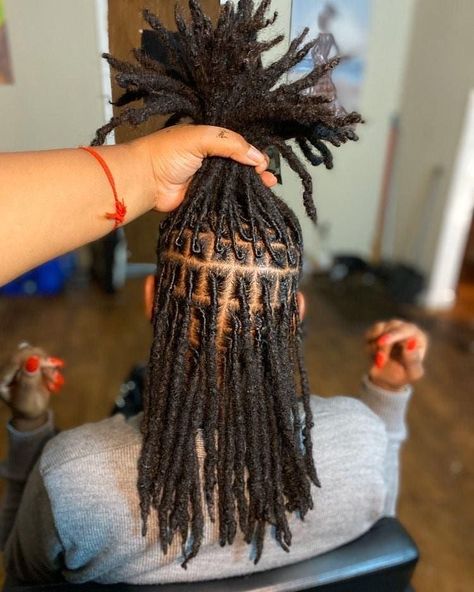 Locs On Natural Hair, Loc Process, Medium Locs, Women With Locs, Loc Goals, Loc Ideas, Thick Locs, Natural Locs, Dread Head