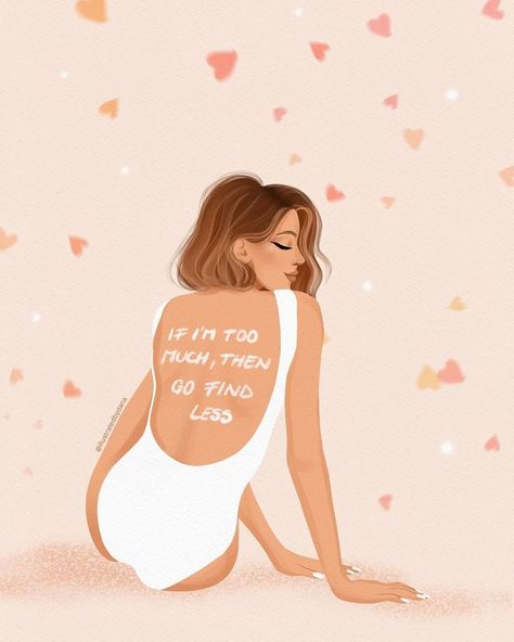 Self Growth Art Drawing, Body Empowerment Quotes, Journal Illustration Art, Selflove Paintings, Power Woman Aesthetic, Womens Empowerment Quotes, Empowerment Aesthetic, Daglig Motivation, Go Find Less