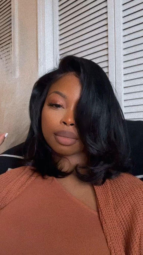 Bob Wig Inspo for Black Queens: Explore Stunning Hairstyles on Pinterest! 💁‍♀️ Discover Chic Bob Wigs in Various Textures and Colors Perfect for Black Women. Find Your Perfect Look for a Bold and Beautiful Style Statement! 💖 #BlackGirlMagic #BobWigInspo #HairGoals Body Wave Bob Sew In, Jet Black Hair Color Black Women, Layered Haircuts For Medium Hair For Black Women, Short Closure Sew In, Long Bob Natural Hair Black Women, Jet Black Natural Hair Black Women, Bridesmaid Bob Hairstyles, Body Wave Bob Hairstyles For Black Women, Black Women With Bobs